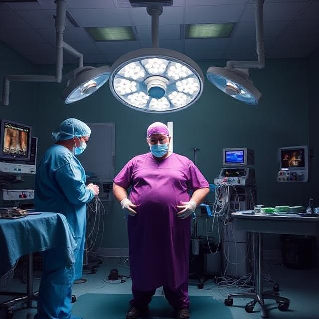 Surgeons in an operating room, related to weight loss surgery.